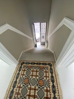 Traditional patterned tiled staircase